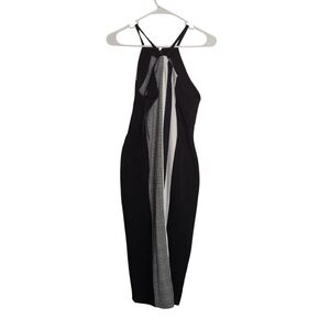 Elegant Black and White Halter Dress